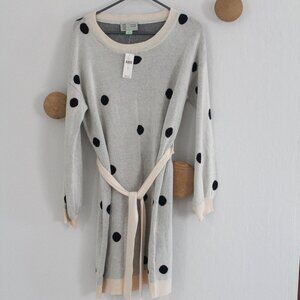 Anthropologie x Saturday Sunday Emilie Tunic Polka Dot Sweater Dress NEW Small